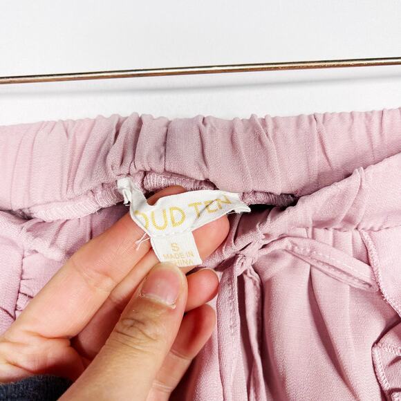 Cloud Ten Pink Lilac Off The Shoulder Top & Ruffled Shorts 2 Piece Set Small S - Picture 12 of 13